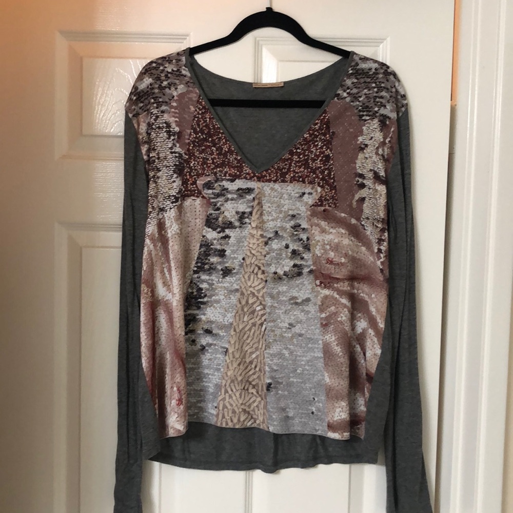 Zara glittery V-neck long sleeve
